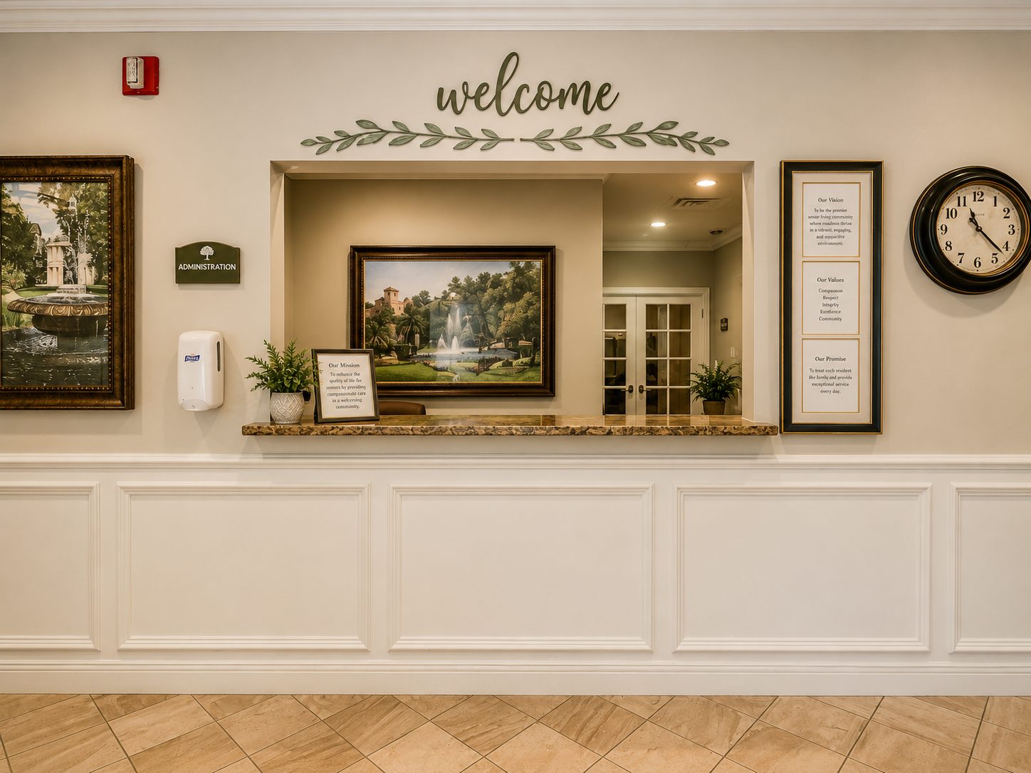 Welcome Desk rendering